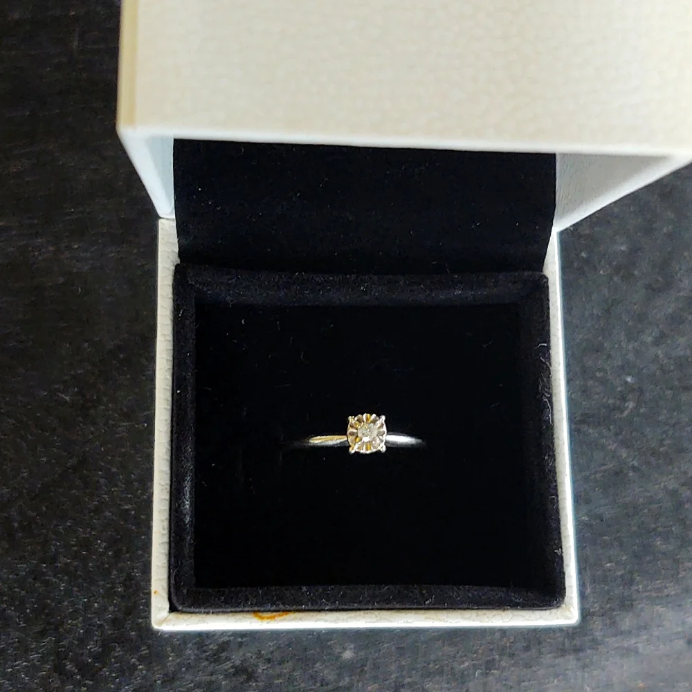 💎HP💎14k Gold Diamond vintage Engagement Ring Size 5.5 - Picture 4 of 6